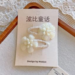 Minimalist Beige Hair Barrettes Korean BB Clip with Lace Pearl Accents Elegant Aesthetic Hair Clips for Women Girls