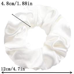 1/2/12Pcs Elegant Hair Scrunchies Women Satin Luxury Ties Dot Elastic Headwwear Ponytail Accessories Casual Cute Beige