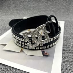 Y2K Luxury Hot Girl Women's Rhinestone Belt Unique punk Fashion Rivet Leather Belt Versatile Embedded Decorative Belt