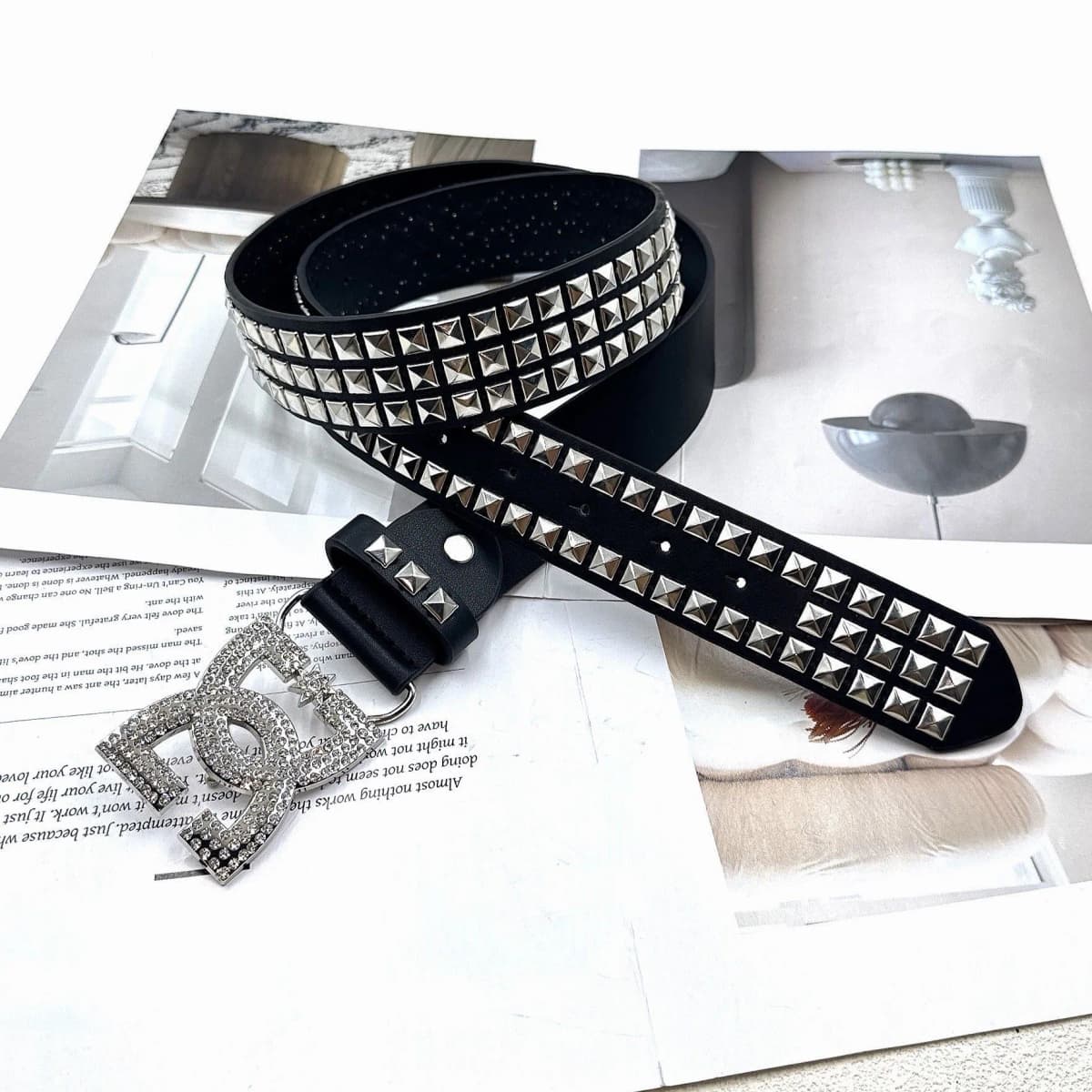 Y2K Luxury Hot Girl Women's Rhinestone Belt Unique punk Fashion Rivet Leather Belt Versatile Embedded Decorative Belt