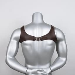 1pc Men'S Punk Gothic Faux Leather Suspenders - Adjustable Strap Body Harness with Metallic Buckles, Fashion Accessory