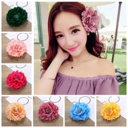 Holiday Hair Clip Peony Flower Design Beach Boho Straw Hat Accessory DIY Headband for Women