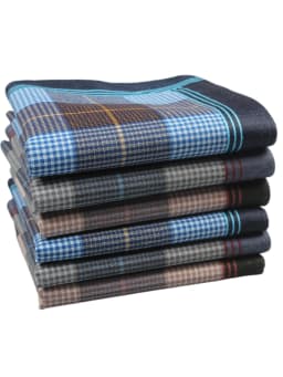 15.7in Men's Striped Cloth Handkerchief, Suit Small Square Grid Cloth, Home Decoration, Outdoor Decoration, 6PCS, Thin Style