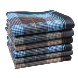 15.7in Men's Striped Cloth Handkerchief, Suit Small Square Grid Cloth, Home Decoration, Outdoor Decoration, 6PCS, Thin Style