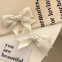 4 Pairs of Satin Bow Hair Clips for Girls, with Fresh and Sweet Side Clips, Versatile Bangs, and Multi Colored Hair Accessories