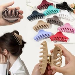4PCS Multi Style Pink Soft Silicone Hair Claw Clip,Super-safe Head Protection,Flexible Banana Clip for Women Hair Accessories