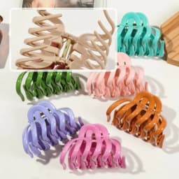 4PCS Multi Style Pink Soft Silicone Hair Claw Clip,Super-safe Head Protection,Flexible Banana Clip for Women Hair Accessories