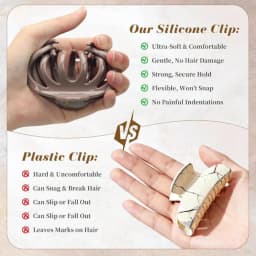 4PCS Multi Style Pink Soft Silicone Hair Claw Clip,Super-safe Head Protection,Flexible Banana Clip for Women Hair Accessories