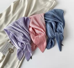New 70X70CM Minimalist Solid Color 70cm Pleated Scarf Decoration Scarf Sunscreen Thin Scarf Pressed Pleated Square Scarf