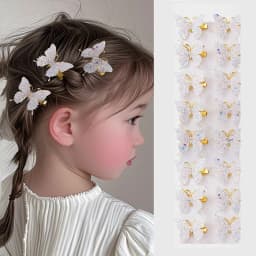 10Pcs Set Pink Sparkling Butterfly Hair Clip Children's Sparkling Hair Clip Girl Cute Styling Headwear Set Butterfly Hair Clip