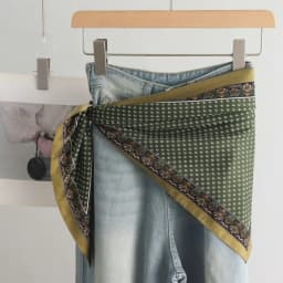 Fashion Satin Women's Scarf Clothing Accessories Decor Tie-Dye Jeans Belt Retro Multifunctional Head Scarf Spring and Summer