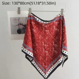 Fashion Satin Women's Scarf Clothing Accessories Decor Tie-Dye Jeans Belt Retro Multifunctional Head Scarf Spring and Summer