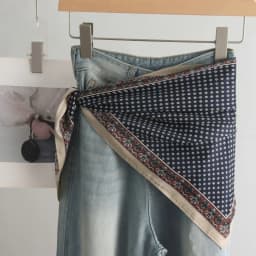 Fashion Satin Women's Scarf Clothing Accessories Decor Tie-Dye Jeans Belt Retro Multifunctional Head Scarf Spring and Summer