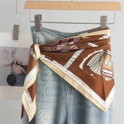 Fashion Satin Women's Scarf Clothing Accessories Decor Tie-Dye Jeans Belt Retro Multifunctional Head Scarf Spring and Summer