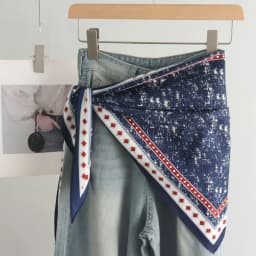 Fashion Satin Women's Scarf Clothing Accessories Decor Tie-Dye Jeans Belt Retro Multifunctional Head Scarf Spring and Summer