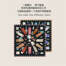 Elegant Hand Rolled Twill Silk Scarf Women Double Side Printing 90cm Square Scarves Wraps Echarpes Foulards Femme Hijab