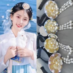 ♥Traditional Korean Hanbok Headband Classical Ribbon Hair Accessories Stage Dance Hair Hoop 