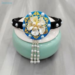 ♥Traditional Korean Hanbok Headband Classical Ribbon Hair Accessories Stage Dance Hair Hoop 