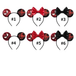 Disney Mickey Mouse Ears Marvel Spiderman Headbands for Kids Girls 5" Sequin Hairbands Adult Men Women Avengers Hair Accessories