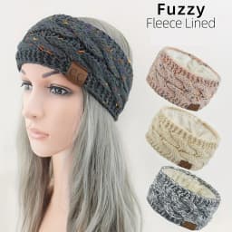 1pc Women'S Plush Winter Headband - Soft Warm with Elastic Closure, Comfortable Fabric For Cold Weather, Winter Headband