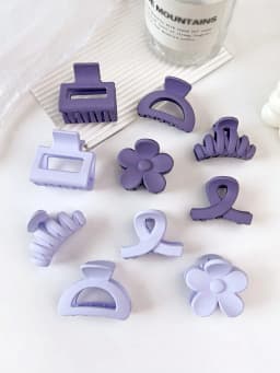 10Pcs Mutlicolor Small Hair Claw Clips Cute Flower Non Slip Jaw Clips 5 Style Banana Clips Hair Accessories for Women Girls