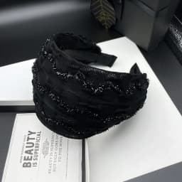 Korean Retro Headband - Extra Wide Design with Sheer Mesh, Fashion Hair Accessory for Women Daily Use