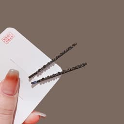 2pcs Black Sparkling Diamond Straight Hair Clip Retro Light Luxury Texture Women's Daily Fragmented Sorting Fashion Decoration