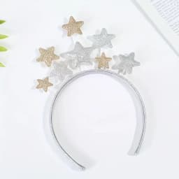 1pc Cute Star-Shaped Headband with Golden Glittery Finish - Perfect for Birthday Parties& New year Decorations,Festive Accessory