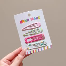 4PCS/Set Cute Colorful Print Hairpins For Girls Sweet Hair Ornament Barrettes BB Hair Clips Kids Lovely Hair Accessories