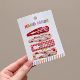 4PCS/Set Cute Colorful Print Hairpins For Girls Sweet Hair Ornament Barrettes BB Hair Clips Kids Lovely Hair Accessories