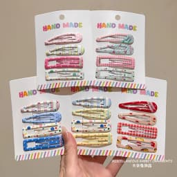 4PCS/Set Cute Colorful Print Hairpins For Girls Sweet Hair Ornament Barrettes BB Hair Clips Kids Lovely Hair Accessories