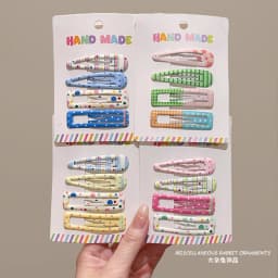 4PCS/Set Cute Colorful Print Hairpins For Girls Sweet Hair Ornament Barrettes BB Hair Clips Kids Lovely Hair Accessories