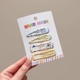 4PCS/Set Cute Colorful Print Hairpins For Girls Sweet Hair Ornament Barrettes BB Hair Clips Kids Lovely Hair Accessories