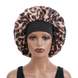 1PC Unisex Leopard Print Single-Layer Sleep Cap Soft Comfortable Hair Protection Hat for All Hair Types