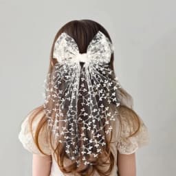 Lovely Lace Bow Hair Clip Flower Princess Style Swallowtail Bow Hairpin Girl Hairpin Wedding Season