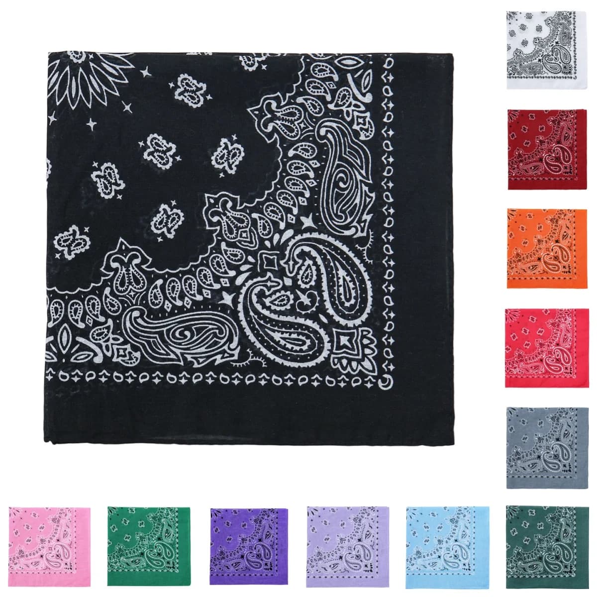 2025 New Fashion Print Paisley Cotton Square Scarf Men Hip-hop Headband Women Hair Band Bandana Motorcycle