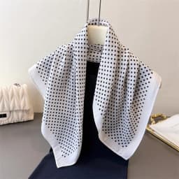 65*65cm Fashion Polka Dot Head Scarf Women Cotton Feel Hijab Spring Autumn Wraps Square Foulard Bandana Neckerchief Headscarf