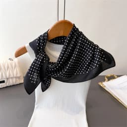 65*65cm Fashion Polka Dot Head Scarf Women Cotton Feel Hijab Spring Autumn Wraps Square Foulard Bandana Neckerchief Headscarf