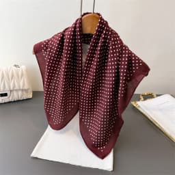65*65cm Fashion Polka Dot Head Scarf Women Cotton Feel Hijab Spring Autumn Wraps Square Foulard Bandana Neckerchief Headscarf