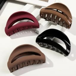 Neutral Colors Semicircle Cloud Silicone Claw Clip,Supersafe Head Protection,Soft Flexible Banana Clip for Women Hair Accessory