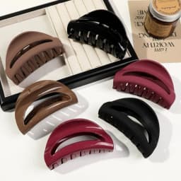 Neutral Colors Semicircle Cloud Silicone Claw Clip,Supersafe Head Protection,Soft Flexible Banana Clip for Women Hair Accessory