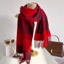 100% Wool Women Scarf Autumn Winter Vintage Preppy Style Plaid Wrap Scarves Pashmina Mujer Femme Foulard Bufanda Shawl Stole