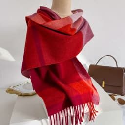 100% Wool Women Scarf Autumn Winter Vintage Preppy Style Plaid Wrap Scarves Pashmina Mujer Femme Foulard Bufanda Shawl Stole