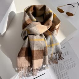 100% Wool Women Scarf Autumn Winter Vintage Preppy Style Plaid Wrap Scarves Pashmina Mujer Femme Foulard Bufanda Shawl Stole