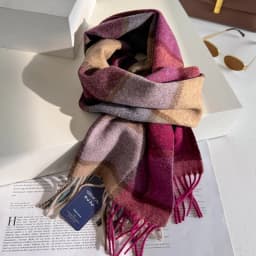 100% Wool Women Scarf Autumn Winter Vintage Preppy Style Plaid Wrap Scarves Pashmina Mujer Femme Foulard Bufanda Shawl Stole