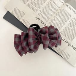 Korean-style plaid cloud bubble large hair claw, elegant and high-end hair clip for the back of the head, suitable for daily use