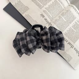 Korean-style plaid cloud bubble large hair claw, elegant and high-end hair clip for the back of the head, suitable for daily use