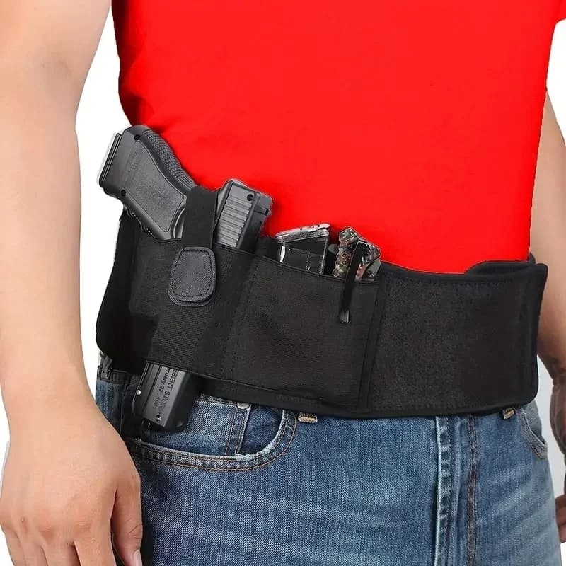 Men's Concealed Carry Tactical Belt - Ideal for Outdoor Hunting/Fitness, with Gun Holster and Hidden Phone Pouch