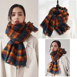 Winter Warm Imitation Cashmere Plaid Thick Scarf Ladies' Autumn and Winter Shawl