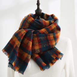 Winter Warm Imitation Cashmere Plaid Thick Scarf Ladies' Autumn and Winter Shawl